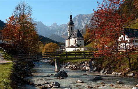 St Sebastian Church In Ramsau In The Bavarian Alps Germany R