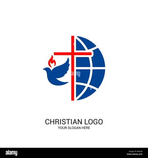 Christian Church Logo Bible Symbols The Globe The Cross Of Jesus