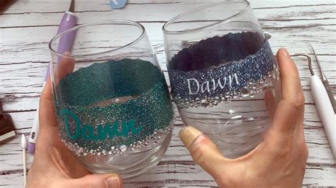 how to diy personalized glitter wine glasses youtube