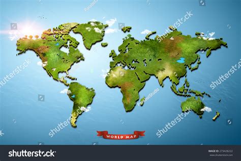 Realistic 3d World Map Stock Illustration 273428222