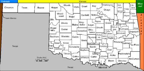 The 77 Counties In The State Of Oklahoma Usa Modified From Reynolds