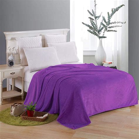 Howarmer Purple Fuzzy Bed Blanket King Size Soft Flannel Fleece Blankets All Season