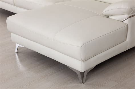 Global United 727 Genuine Italian Leather Sectional In White Color