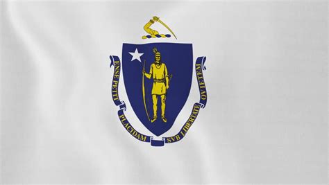 Loopable Massachusetts Flag Flag Of State Massachusetts Waving In