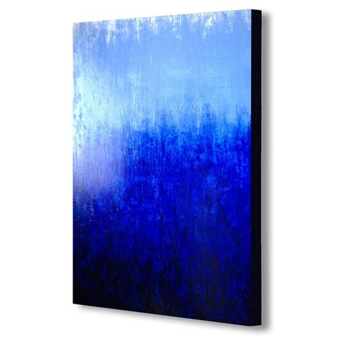 Blue Abstract Modern Canvas Wall Art Framed Print Various Sizes