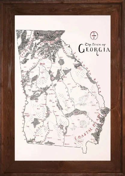 Framed Georgia Map Framed Favorites