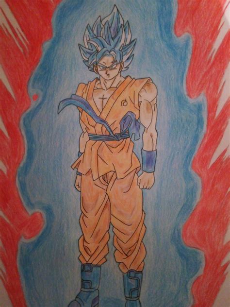 Goku Super Saiyan Blue Kaioken Drawing