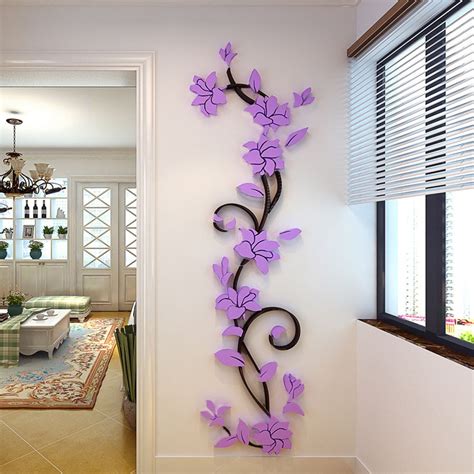 45x150cm Large Wall Stickers 3d Romantic Rose Flower Wall Sticker Removable Decal Room Vinyl For