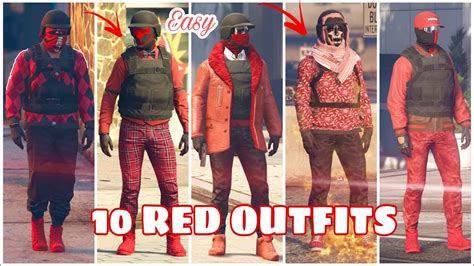 10 Gta 5 Online Red Edition Easy Outfit Using Clothing Glitches
