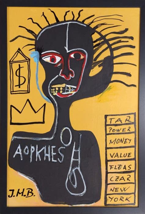 Lot Original In Manner Of Jean Michel Basquiat Canvas Coa