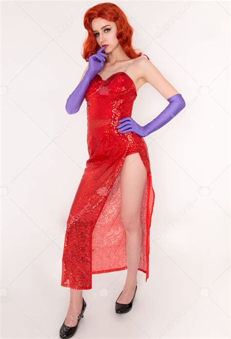 Jessica Rabbit Red Dress Gown Cosplay Costume