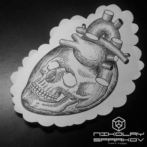 Skull Heart Tattoo Sketch By Sparc666 On Deviantart