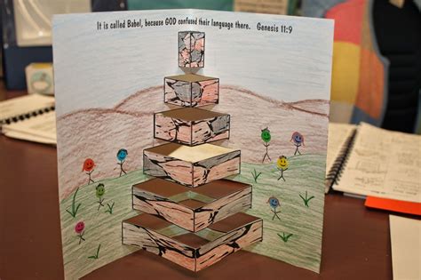 Pop Up Tower Craft For Tower Of Babel In Genesis From Ronda Duval On