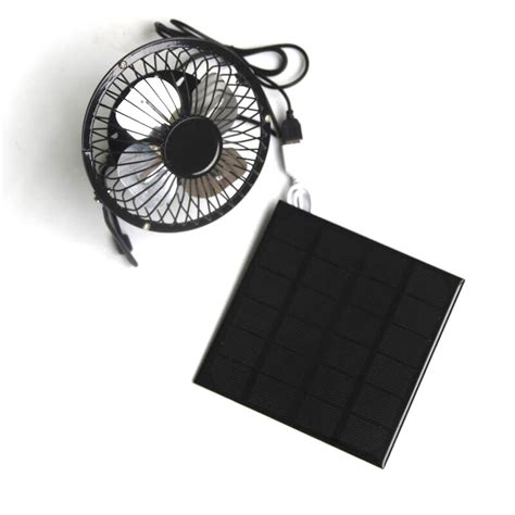 Buheshui 4 Inch Cooling Ventilation Fan Usb 3w 6v Mono Solar Powered
