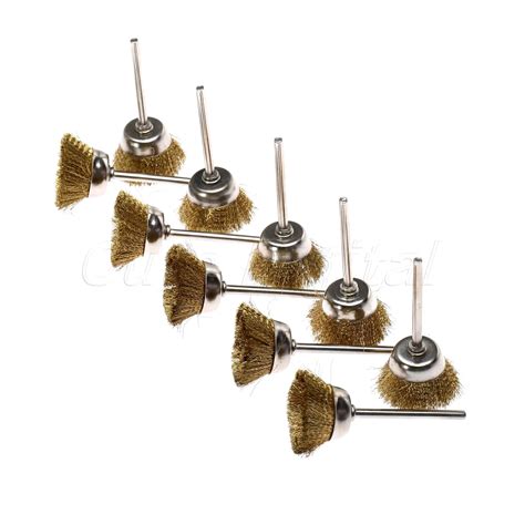 10Pc Dremel Accessories 25mm Rotary Brush Brass Wire Wheel Brushes For
