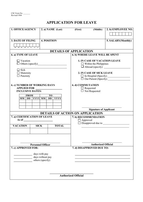 Leave Application Form White Fill Out Sign Online And Download Pdf
