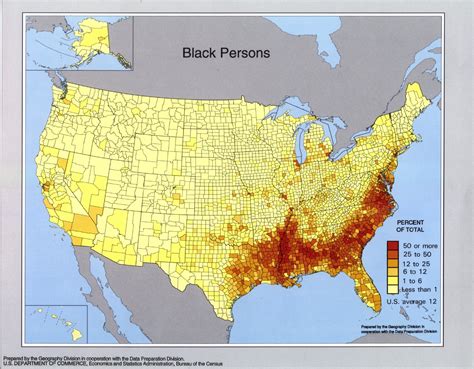A Map Of The Black Percentage Of The Population In The Us In 1990
