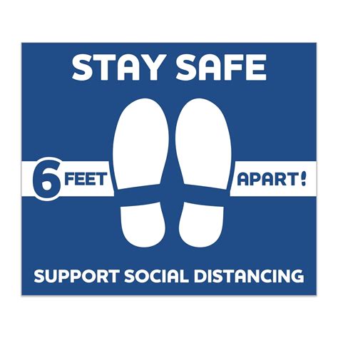 Stay 6 Feet Apart Promotional Floor Decal 12w X 14h Epromos