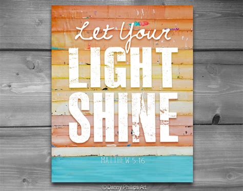 Art Printable Matthew 516 Let Your Light Shine Christian Etsy Let