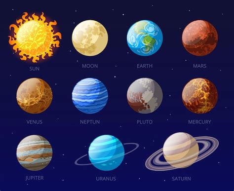 Premium Vector The Planets Of The Solar System Mars Venus Earth