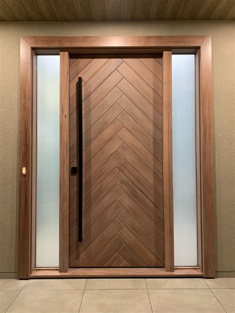 Modern Custom Solid Wood Front Entry Door In 2021 Modern Entrance