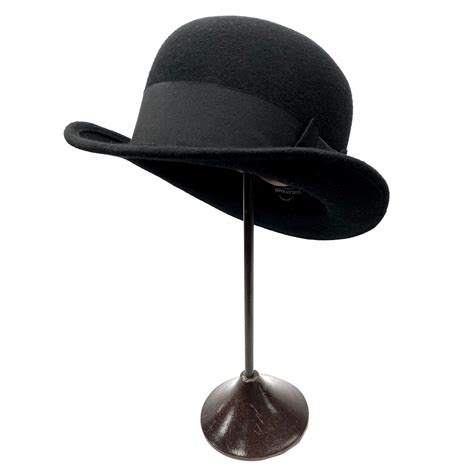 Bowler Hat Black Felt Bowler Hat Mens Derby Hat Man Etsy