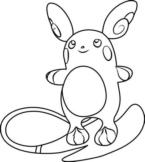 Alolan Raichu Pokemon Coloring Page Free Printable Coloring Pages For