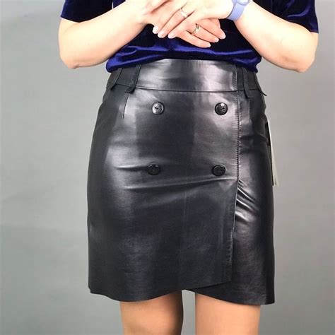 Udekasi Womens Genuine Real Lambskin Black Leather Skirt Black Leather Skirts Leather Skirt