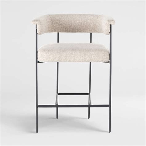 Sutter White Bouclé Counter Stool Crate And Barrel Canada