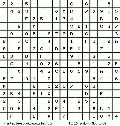 Si vous êtes habitué vous pouvez jouez au sudoku 16x16 zoom >>. Printable 16x16 sudoku | Sudoku para imprimir, Sudoku