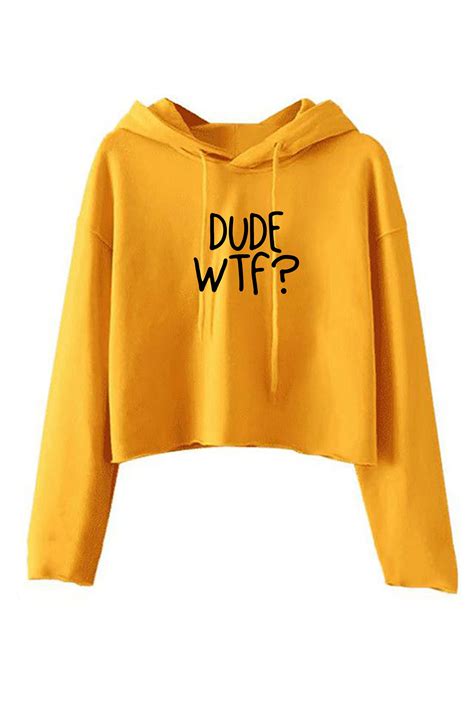 dude wtf funny crop tops hoodie hoody hood hooded croptop etsy