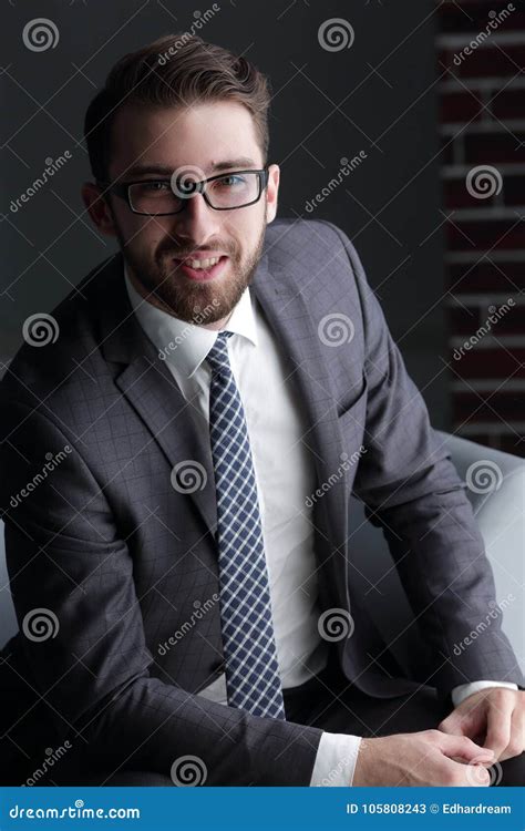 Portrait Of An Attractive Businessman Wearing Glasses Stock Image Image Of Management Boss
