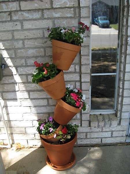 How To Terra Cotta Stacked Pots Gardening Pinterest