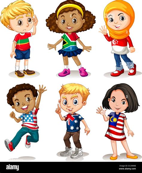 Niños De Diferentes Países Ilustración Imagen Vector De Stock Alamy