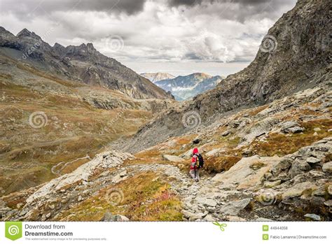 Hiking In The Italian Alps Stock Photo Image Of Cloud 44944058