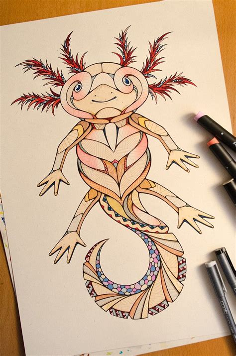 Axolotl Ajolote Dibujo Dibujos Obras De Arte Mexicano Images And Images