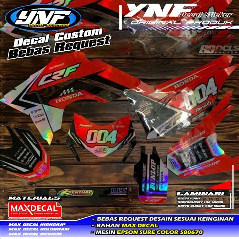 Jual Decal Honda Crf Full Hologram Bebas Request Desain By Ynf Decals Shopee Indonesia