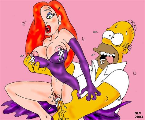 Rule 34 Crossover Female Homer Simpson Human Jessica Rabbit Male Nev Nipples Penis Pussy