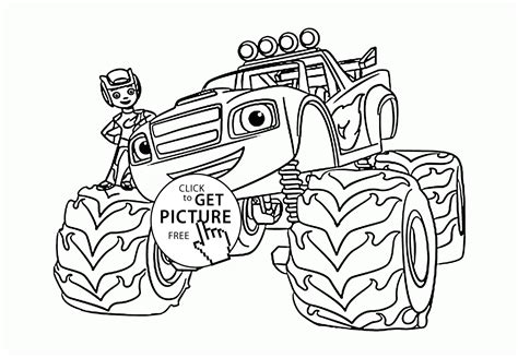 Nick Jr Blaze Monster Truck Coloring Page Coloring Pages