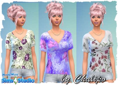 Three Blouses By Chalipo Sims 4 Female Clothes