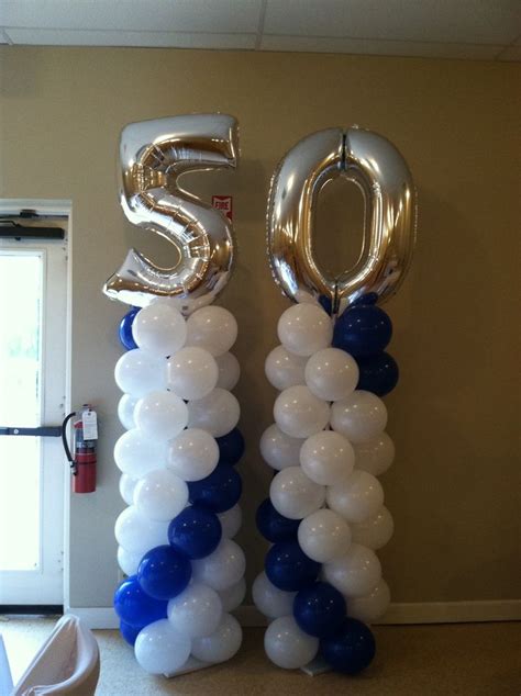 50th Birthday Column Balloon Decorations Pinterest