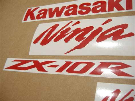 Kawasaki Zx10r Ninja 1000 Red Decalsstickers Custom Logo Set Moto