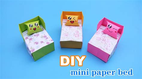 How To Make Origami Bed And Bedding Easy Origami Bed Paper Crafts For School 折纸迷你床和床上用品 Youtube