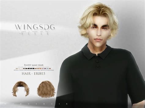 The Sims Resource Fluffy Male Hair Er0815 Mens Hairstyles Sims 4
