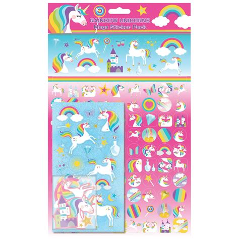 Rainbow Unicorns Mega Sticker Pack Kids Stationery Bandm