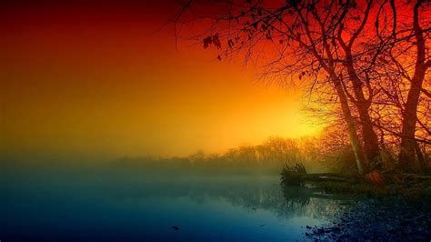 1366x768px 720p Free Download Mist Morning Twilight Nature