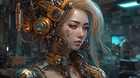 premium ai image title illustration of a fantasy woman and abstract art ai generated