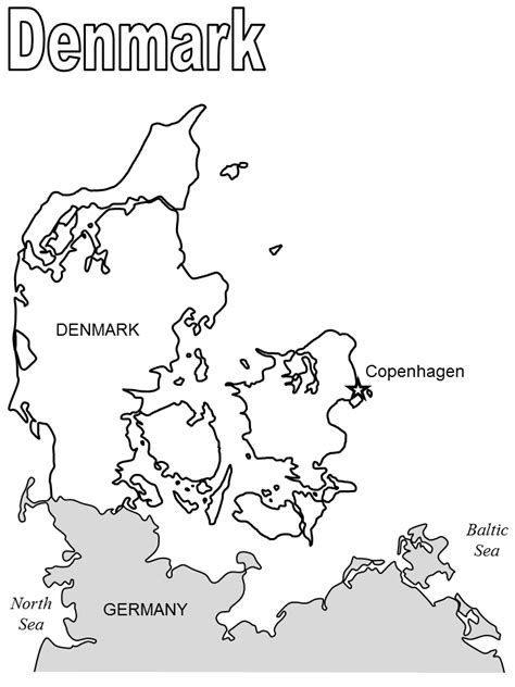 Denmark map stock vectors, clipart and illustrations. Denmark Map2 Countries Coloring Pages & Coloring Book