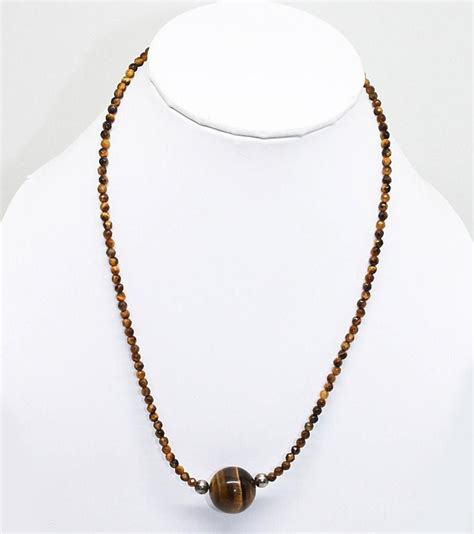 Natural Tiger Eye Beaded Necklace Beaded Necklace Necklace Tiger