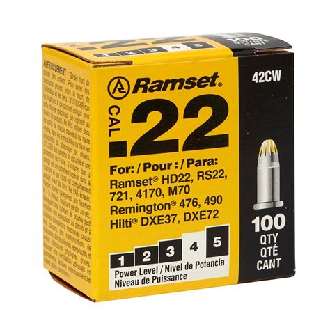 Ramset 22 Caliber Single Shot Yellow Load 100 Pack The Home Depot